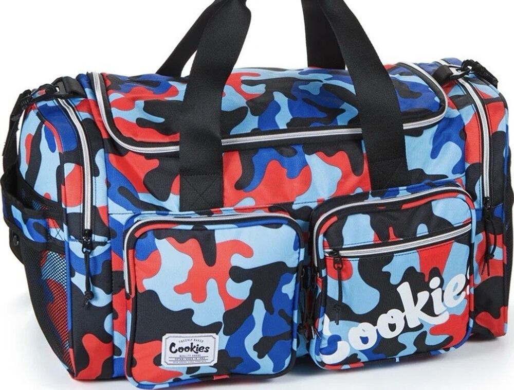Cookies Grip Zip smell proof Gym & Training Bag Camouflage Blue Red 4 Pockets
